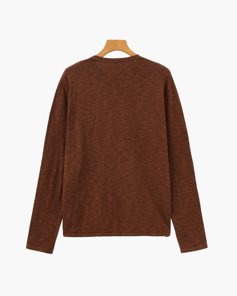 Linen-Cotton Blend Essential Crewneck