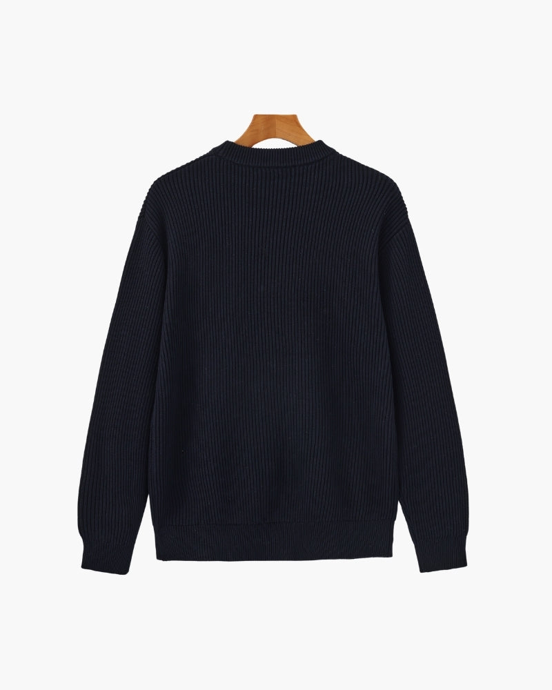 Cozy Rib-Knit Crewneck Sweater
