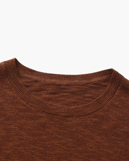 Linen-Cotton Blend Essential Crewneck