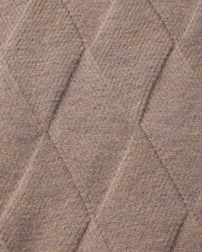 Heritage Diamond Knit Zip Cardigan – Luxurious Diamond-Knit, Cozy Zip-Up Style