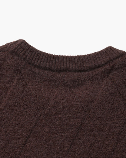 Cozy Diamond-Knit Crewneck Sweater