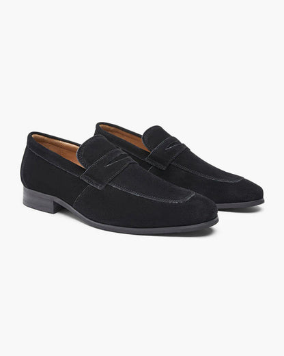 Old Money Suede Penny Loafers - Timeless Luxury in Rich Suede