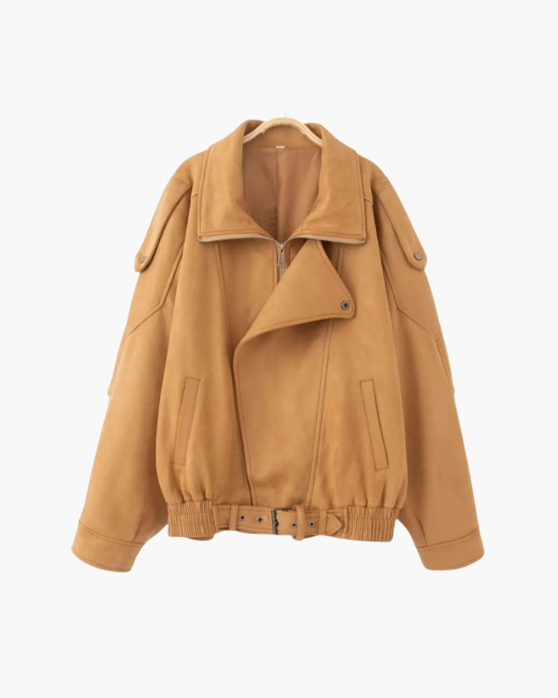 Timeless Vintage Suede Drape Jacket