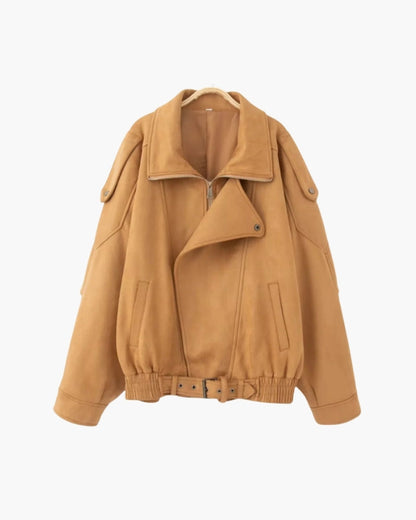 Timeless Vintage Suede Drape Jacket