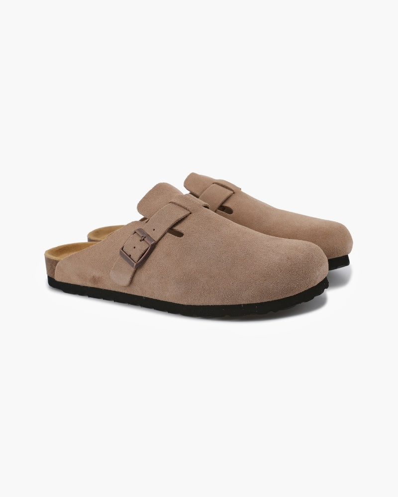 Vintage-Style Old Money Suede Clogs