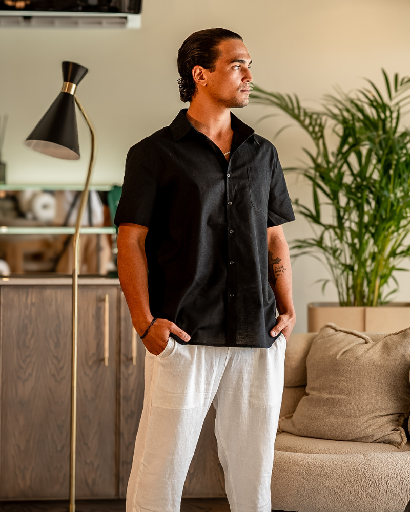 Cape Town Linen Shirt - Short Sleeve, Lightweight & Breathable