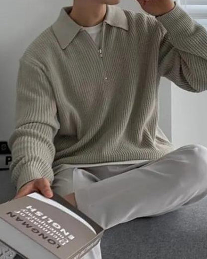 Cesare Cozy Half-Zip Knit Sweater