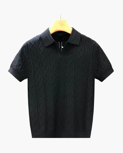 Signature Textured Knit Polo Shirt