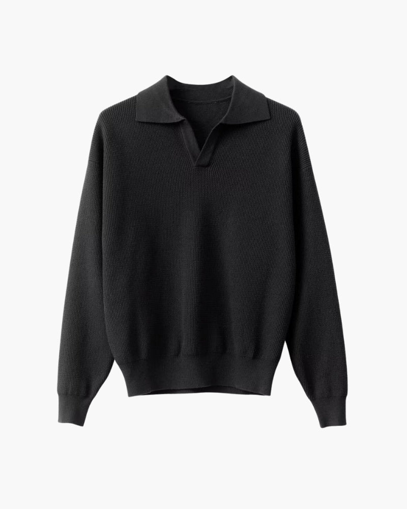 Textured Knit Polo Sweater - Elevated Everyday Style