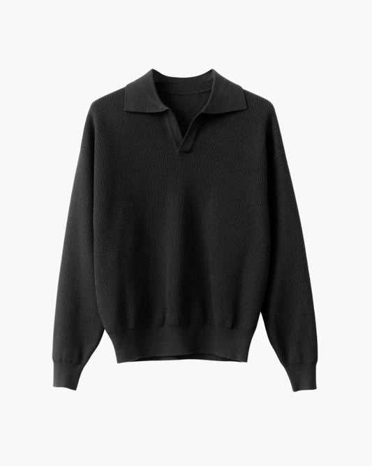 Textured Knit Polo Sweater - Elevated Everyday Style