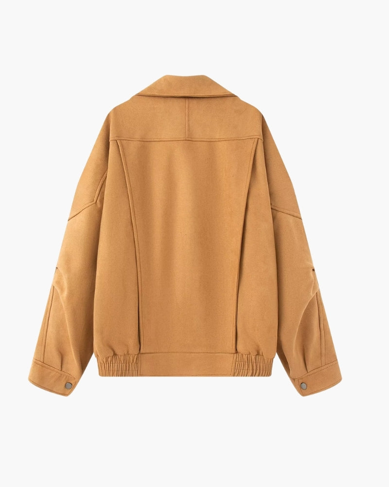 Timeless Vintage Suede Drape Jacket