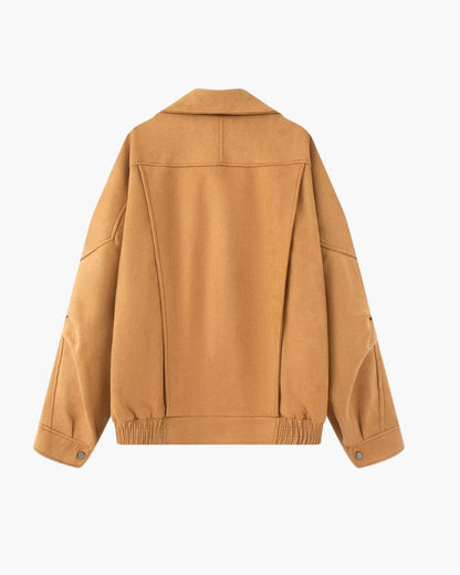 Timeless Vintage Suede Drape Jacket