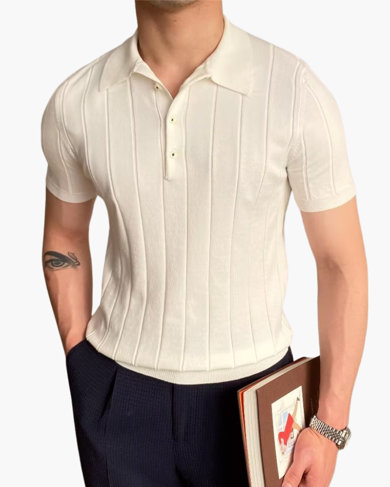 Cannes Ribbed Cotton Polo Shirt – Classic Comfort & Style