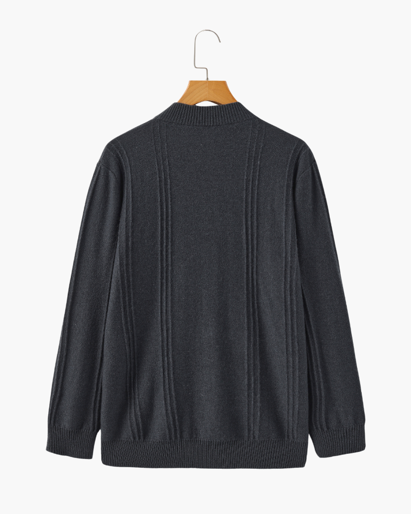 Luxurious 100% Cashmere Ribbed Half-Zip Sweater