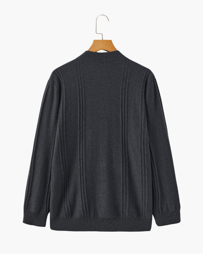 Luxurious 100% Cashmere Ribbed Half-Zip Sweater