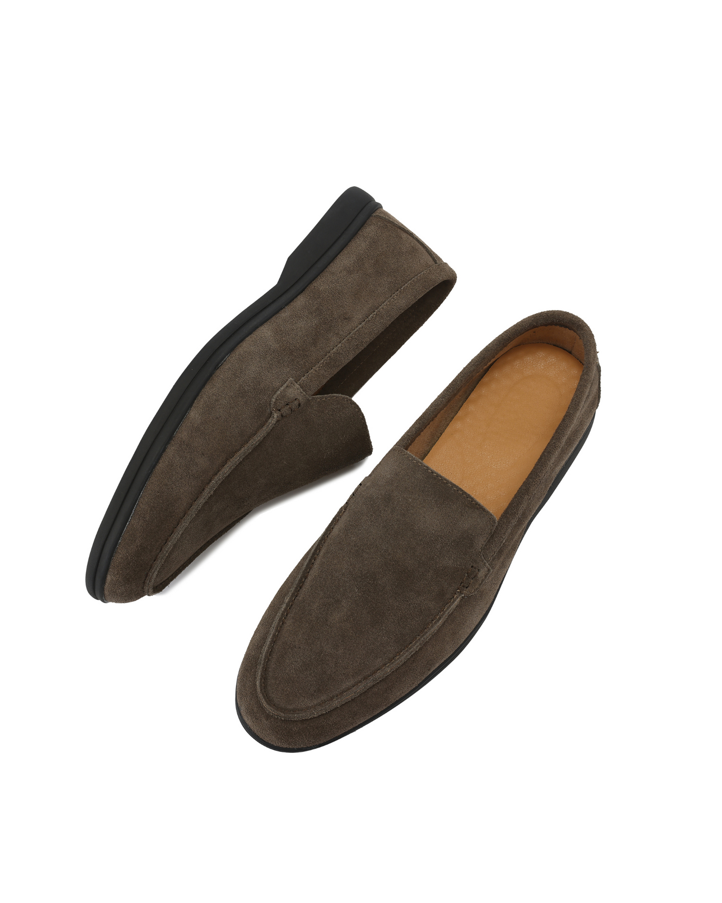 Luxurious Suede Loafers with Sleek Black Soles