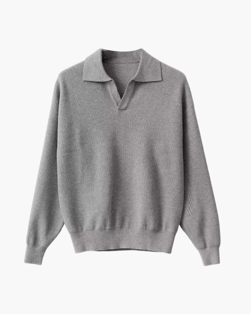 Textured Knit Polo Sweater - Elevated Everyday Style