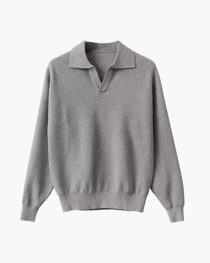 Textured Knit Polo Sweater - Elevated Everyday Style