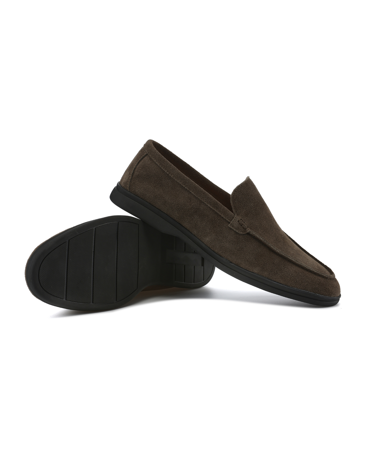 Luxurious Suede Loafers with Sleek Black Soles