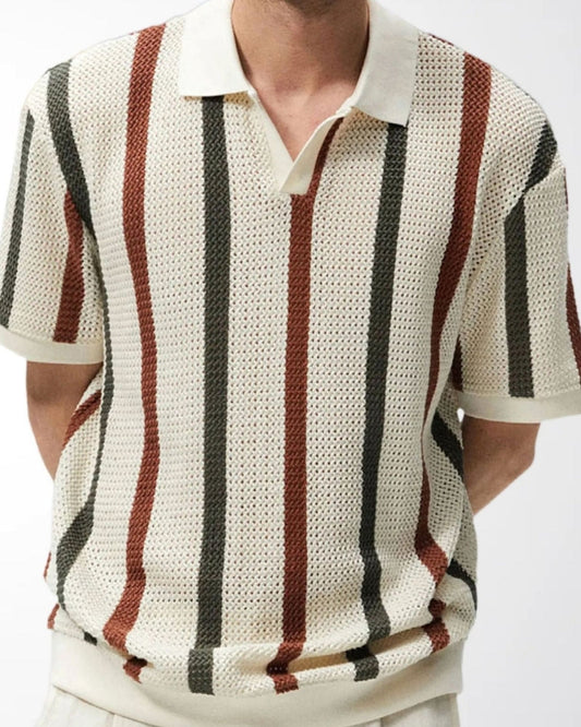Resort Knit Stripe Polo Shirt