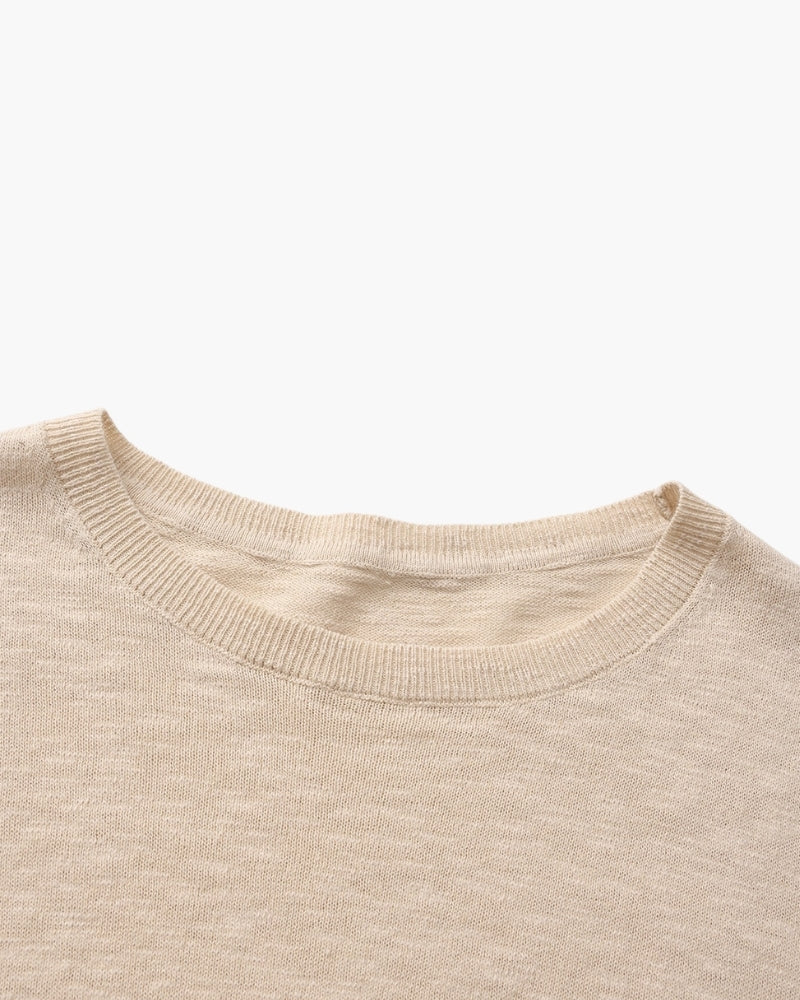 Linen-Cotton Blend Essential Crewneck