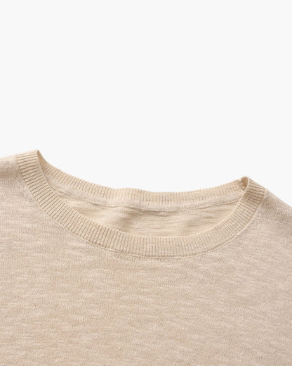 Linen-Cotton Blend Essential Crewneck