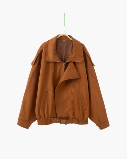 Timeless Vintage Suede Drape Jacket