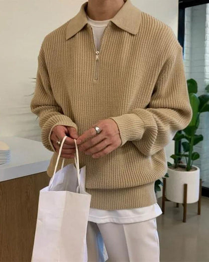 Cesare Cozy Half-Zip Knit Sweater