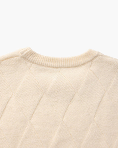 Cozy Diamond-Knit Crewneck Sweater