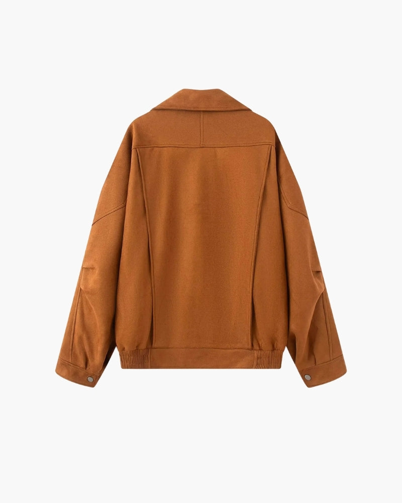 Timeless Vintage Suede Drape Jacket