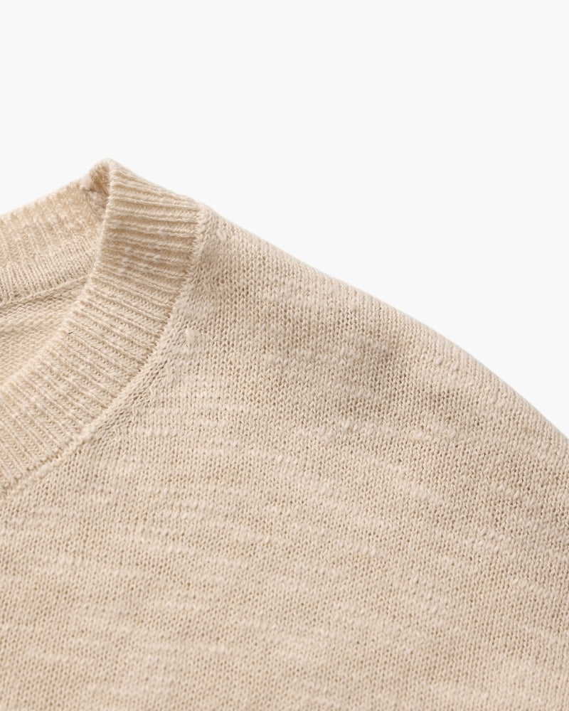 Linen-Cotton Blend Essential Crewneck