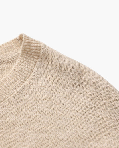 Linen-Cotton Blend Essential Crewneck