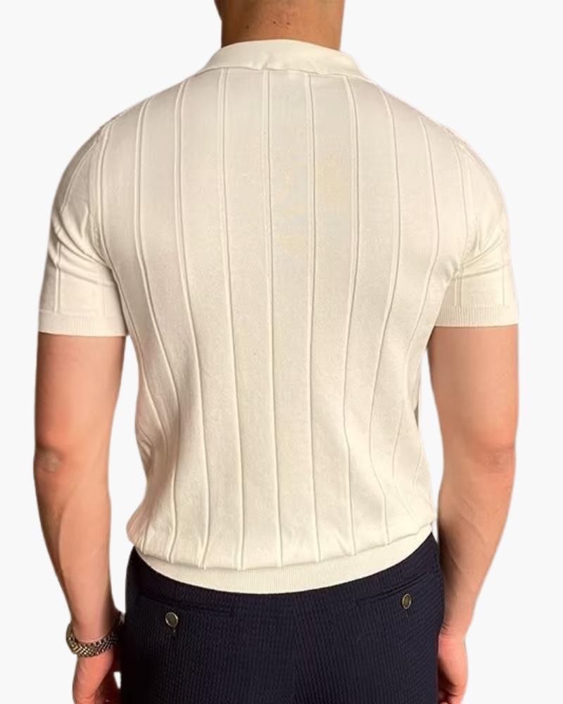 Cannes Ribbed Cotton Polo Shirt – Classic Comfort & Style