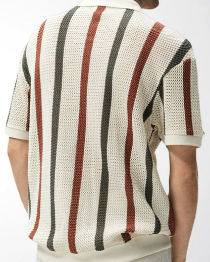 Resort Knit Stripe Polo Shirt
