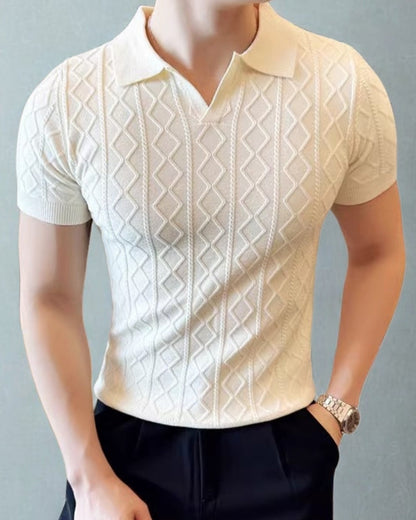 Signature Textured Knit Polo Shirt