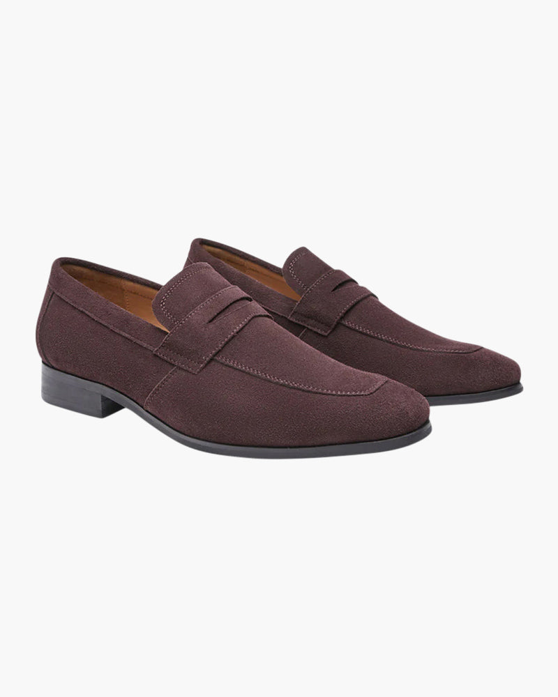 Old Money Suede Penny Loafers - Timeless Luxury in Rich Suede