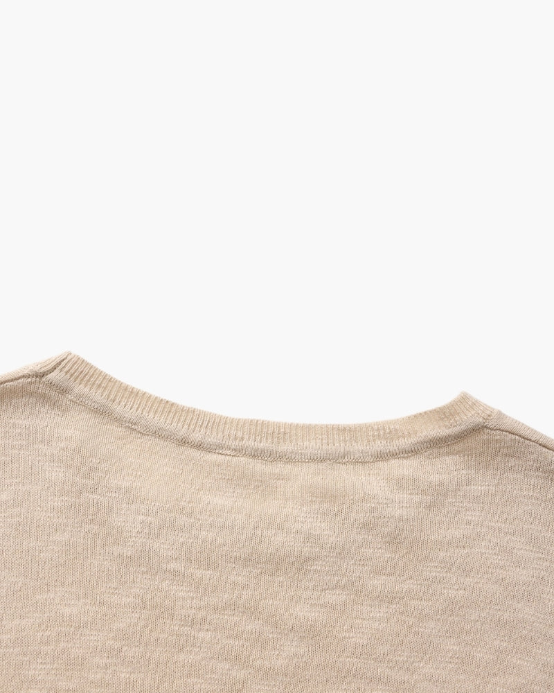 Linen-Cotton Blend Essential Crewneck