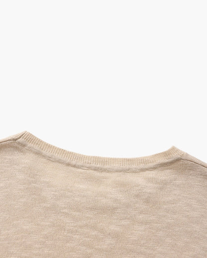 Linen-Cotton Blend Essential Crewneck