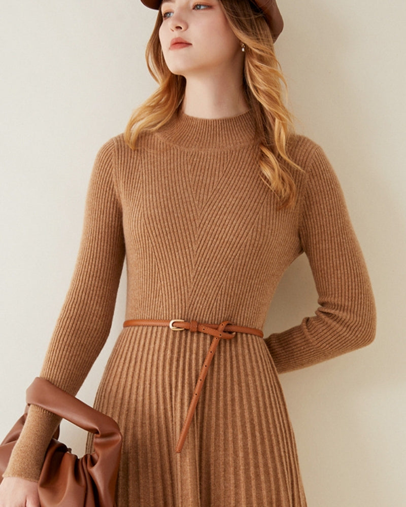 Luxurious Pure Cashmere Flare Dress