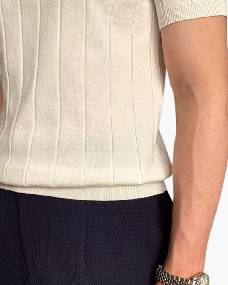 Cannes Ribbed Cotton Polo Shirt – Classic Comfort & Style