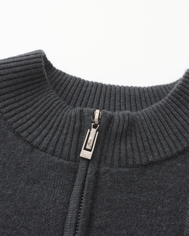 Luxurious 100% Cashmere Ribbed Half-Zip Sweater