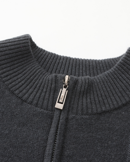 Luxurious 100% Cashmere Ribbed Half-Zip Sweater