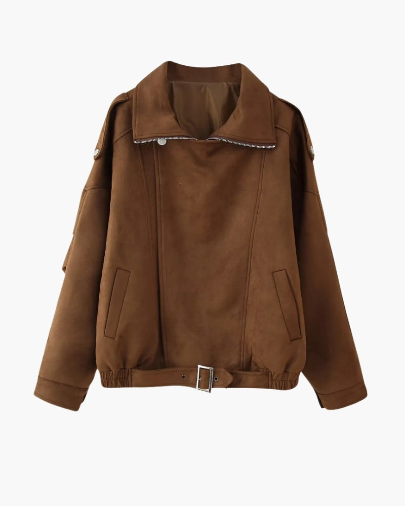 Timeless Vintage Suede Drape Jacket