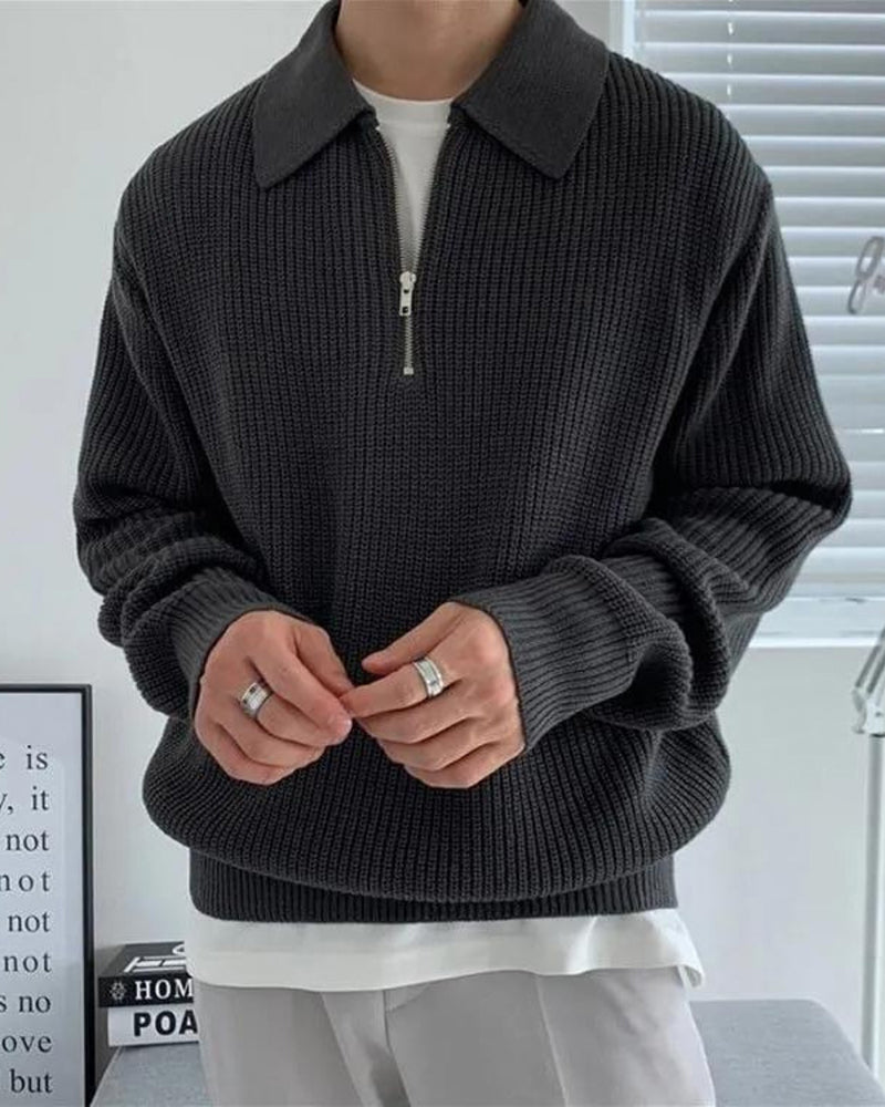 Cesare Cozy Half-Zip Knit Sweater