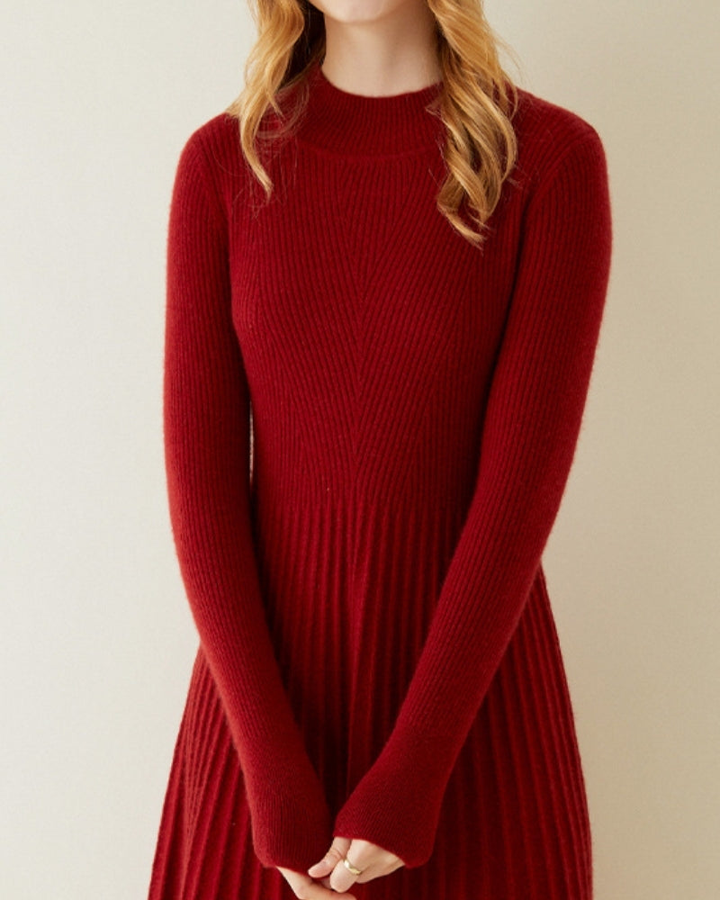Luxurious Pure Cashmere Flare Dress