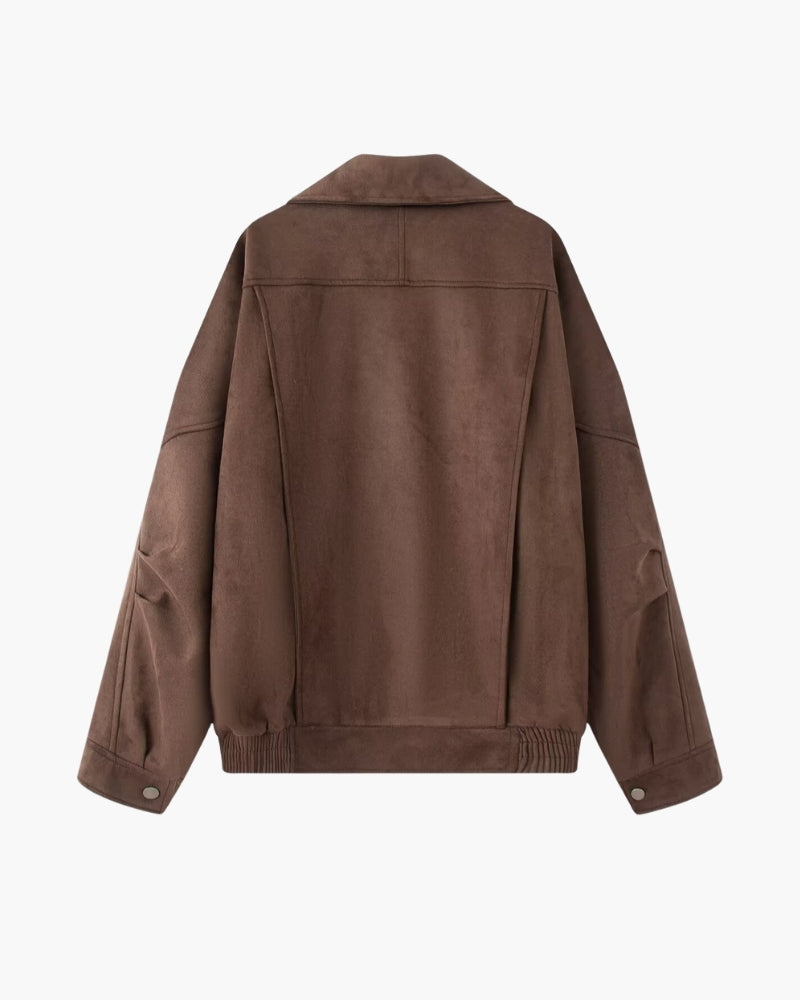 Timeless Vintage Suede Drape Jacket