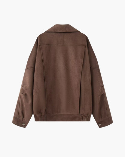 Timeless Vintage Suede Drape Jacket