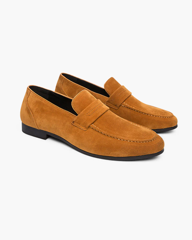 Old Money Suede Penny Loafers - Timeless Luxury in Rich Suede