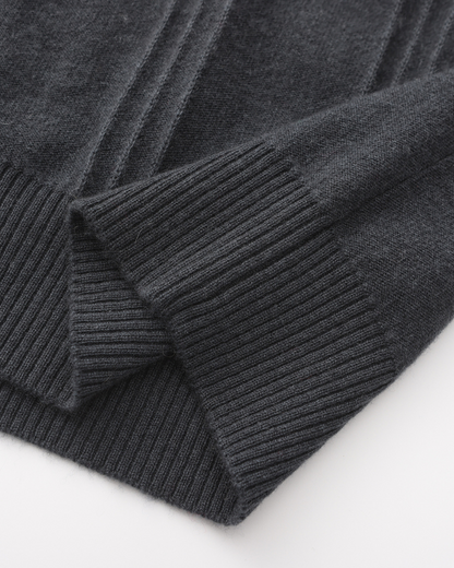 Luxurious 100% Cashmere Ribbed Half-Zip Sweater