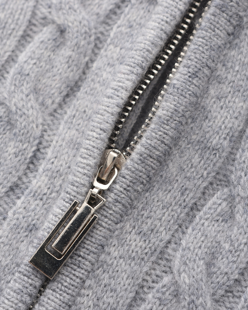 Luxurious 100% Cashmere Woven Half-Zip Sweater